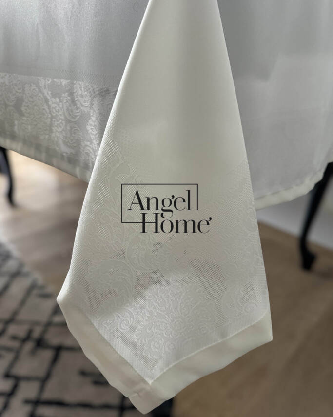 Sıvı Geçirmez ve Leke Tutmayan Dertsiz Masa Örtüsü - Krem Jumbo - 2