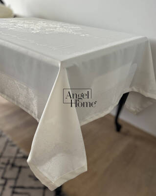 Sıvı Geçirmez ve Leke Tutmayan Dertsiz Masa Örtüsü - Krem Jumbo - 4