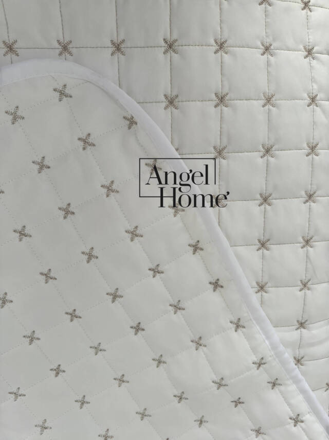Yıldız İşlemeli Tek Kişilik Yatak Örtüsü 160x220 cm - Krem - 2